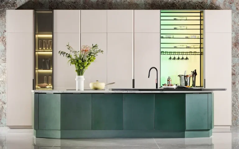 سبک جدید کابینت با ورق های لمی گلاس