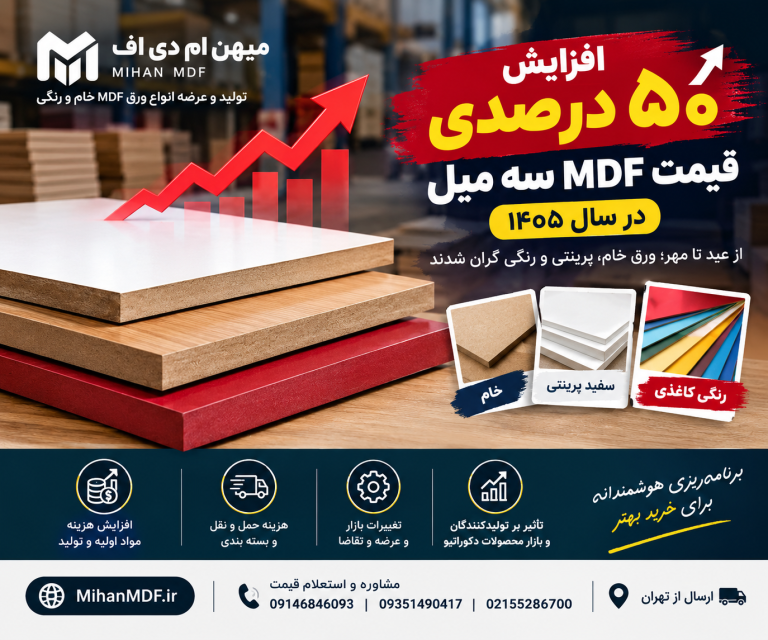 افزایش قیمت ام دی اف سه میل